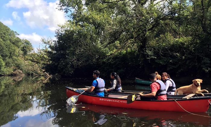 Adventure canoe trip on the Teifi Gorge river